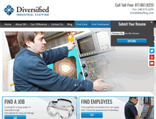 Tablet Screenshot of diversifiedindustrialstaffing.com